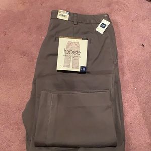LAST CALL Gap loose fit 12 flat front long khakis